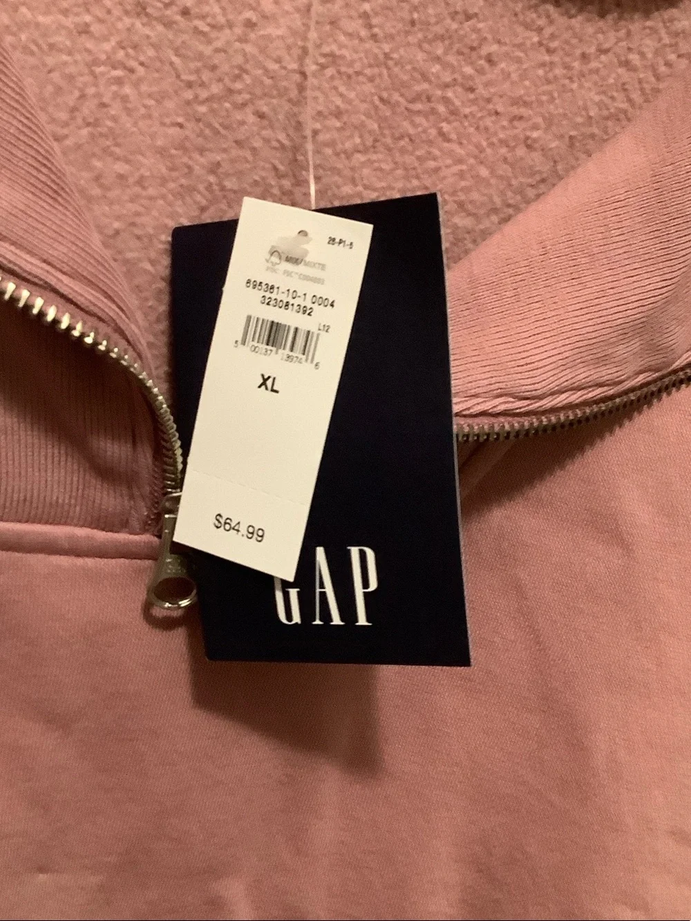 GAP Mauve Half-Zip Pullover Sweatshirt
